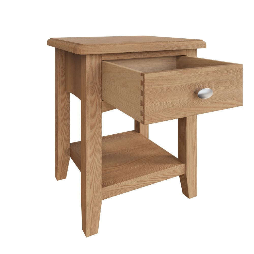 Essentials	GAO Dining & Occasional 1 Drawer Lamp Table Light oak