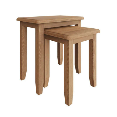 Essentials	GAO Dining & Occasional Nest Of 2 Tables Light oak