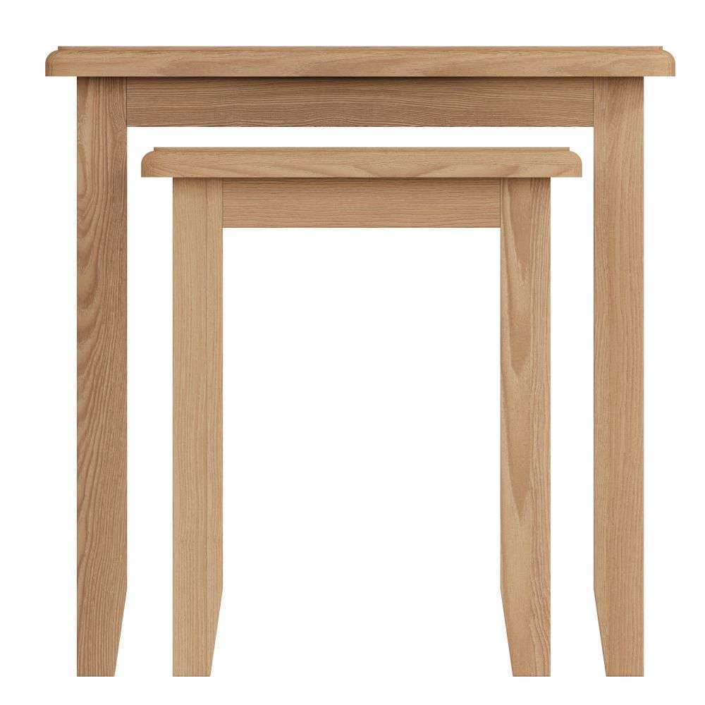 Essentials	GAO Dining & Occasional Nest Of 2 Tables Light oak