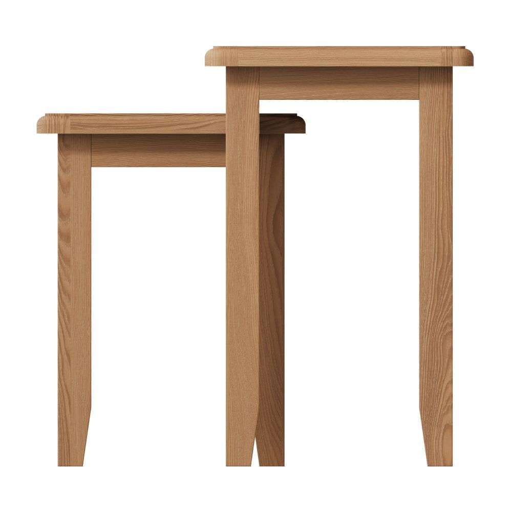 Essentials	GAO Dining & Occasional Nest Of 2 Tables Light oak