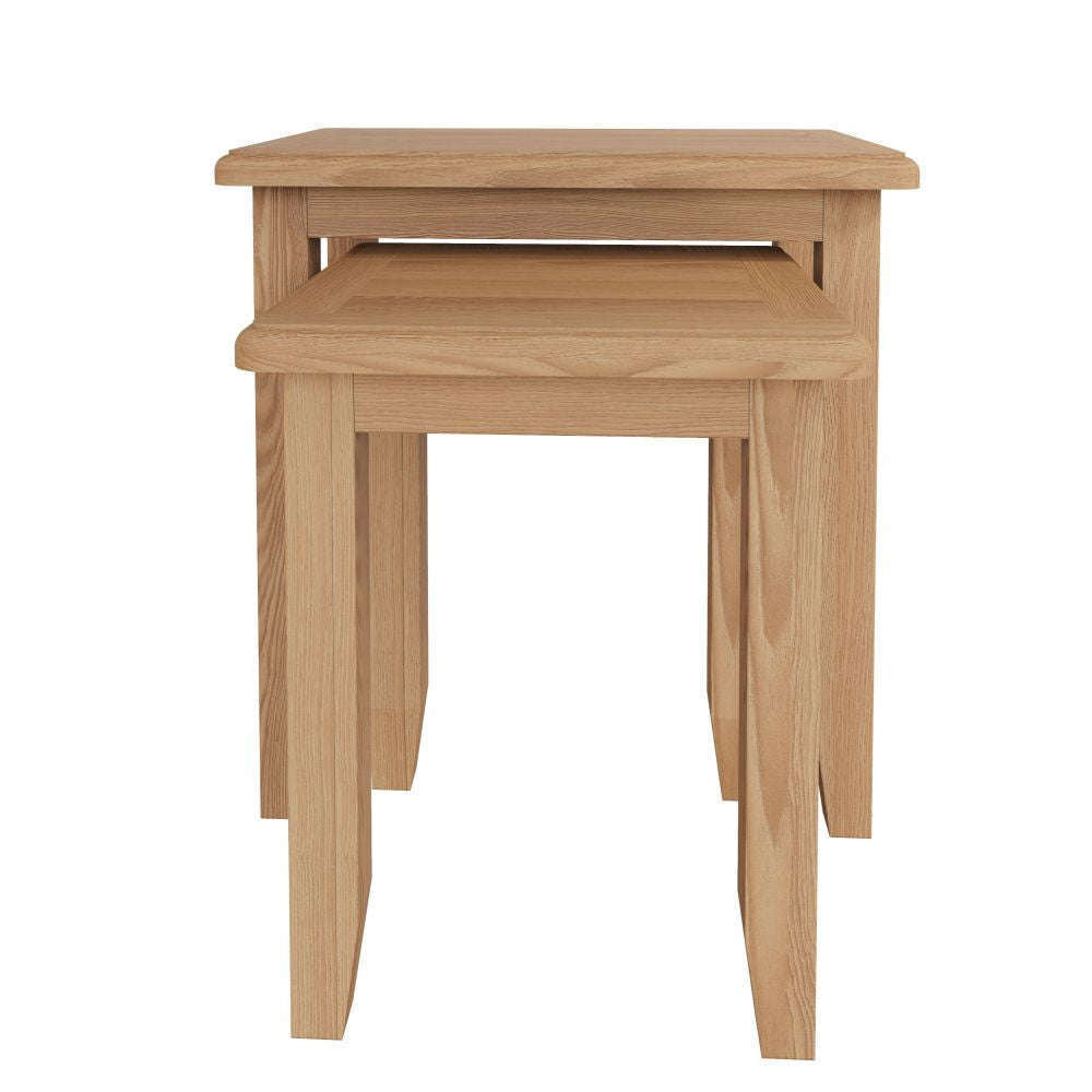 Essentials	GAO Dining & Occasional Nest Of 2 Tables Light oak