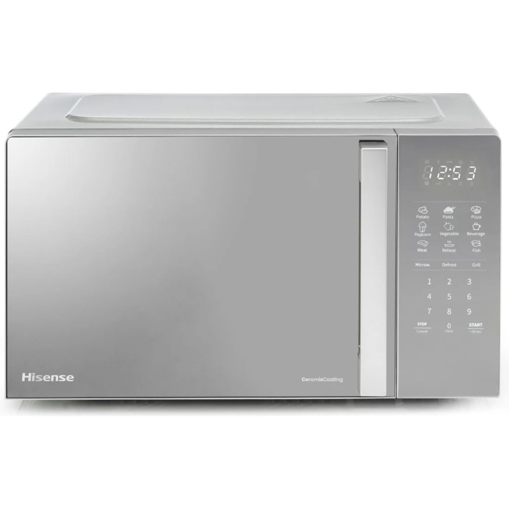 Hisense H20MOMSS4HGUK 20L 700W Microwave with Grill & Touch Control – Reflective Grey