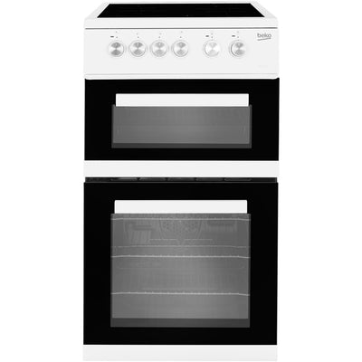 Beko KDVC563AW 50cm Ceramic Electric Cooker – Double Oven, A Rated, Freestanding, White