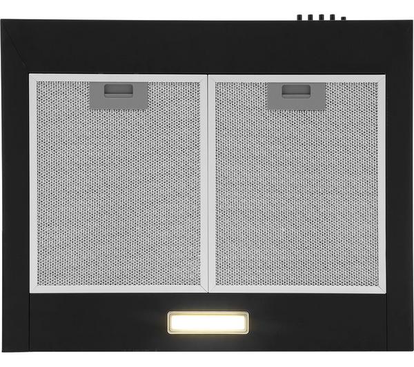 Candy CCE60NN 60cm Chimney Cooker Hood, 3 Speed Extraction, LED Lighting, Black