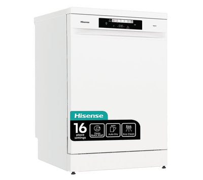 Hisense Full-Size Freestanding Dishwasher – HS643D60WUK, 13 Place Settings, White
