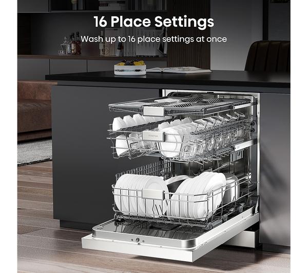 Hisense Full-Size Freestanding Dishwasher – HS643D60WUK, 13 Place Settings, White