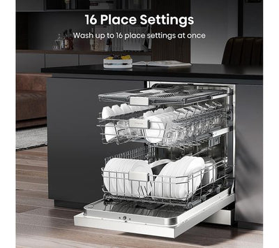 Hisense Full-Size Freestanding Dishwasher – HS643D60WUK, 13 Place Settings, White
