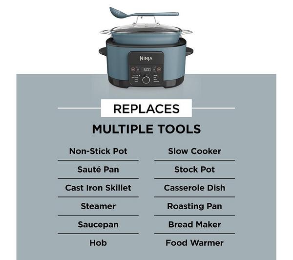 Ninja Foodi PossibleCooker 8-in-1 Slow Cooker (Sea Salt Grey) – Model MC1001UK