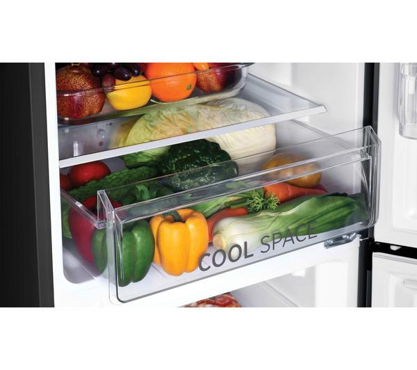 Hoover HOCH1T518EBK 50/50 Freestanding Fridge Freezer, Low Frost, 252L Capacity, Black, E Rated