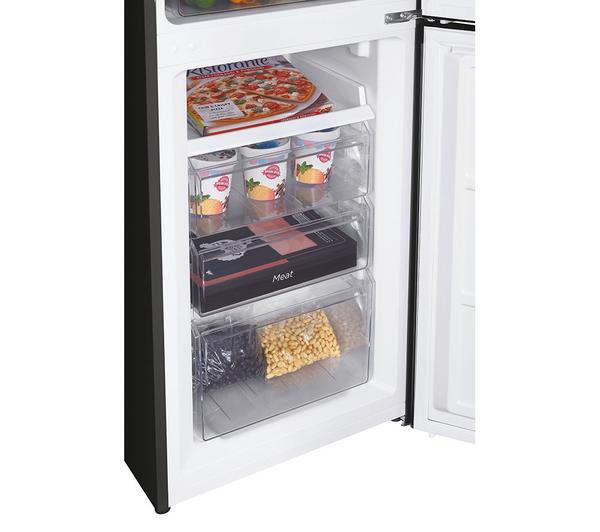 Hoover HOCH1T518EBK 50/50 Freestanding Fridge Freezer, Low Frost, 252L Capacity, Black, E Rated