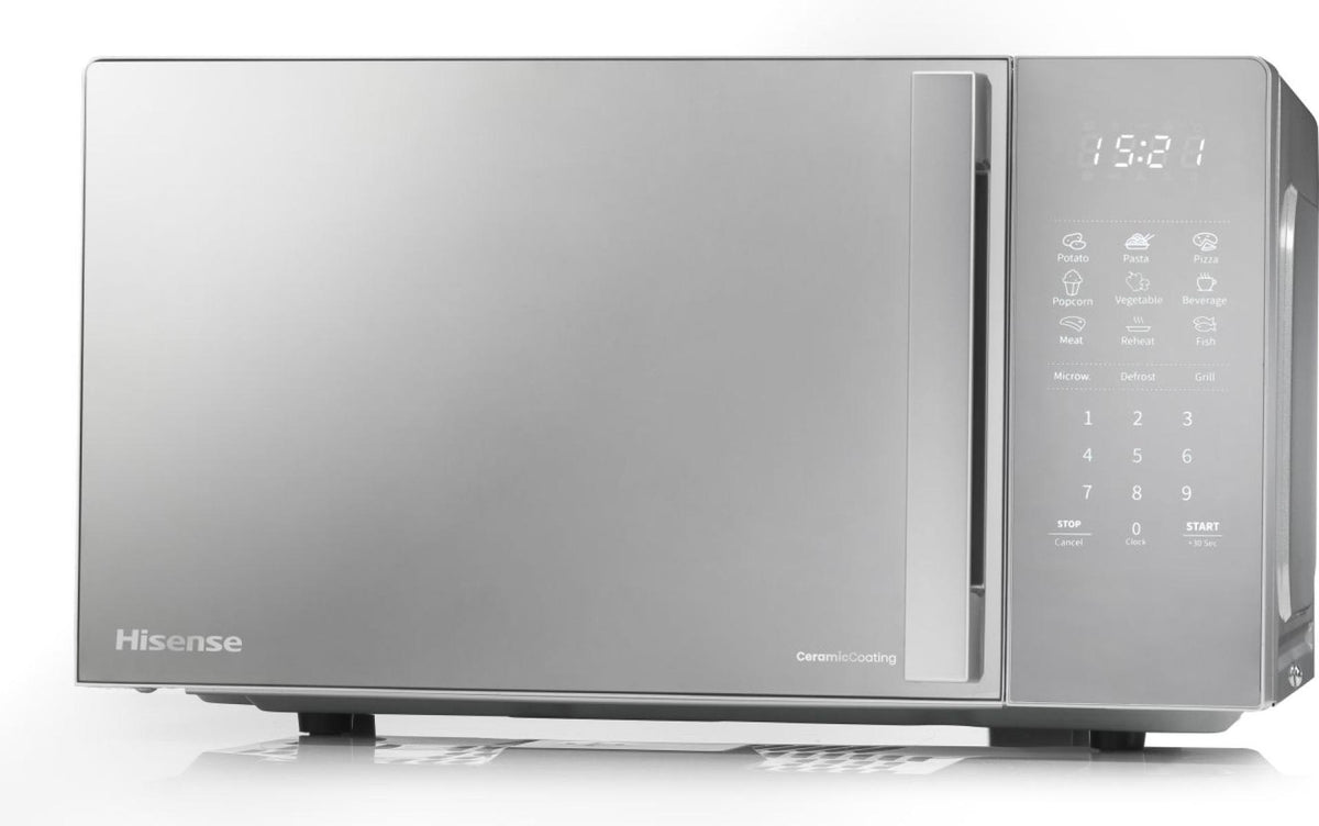 Hisense H20MOMSS4HGUK 20L 700W Microwave with Grill & Touch Control – Reflective Grey