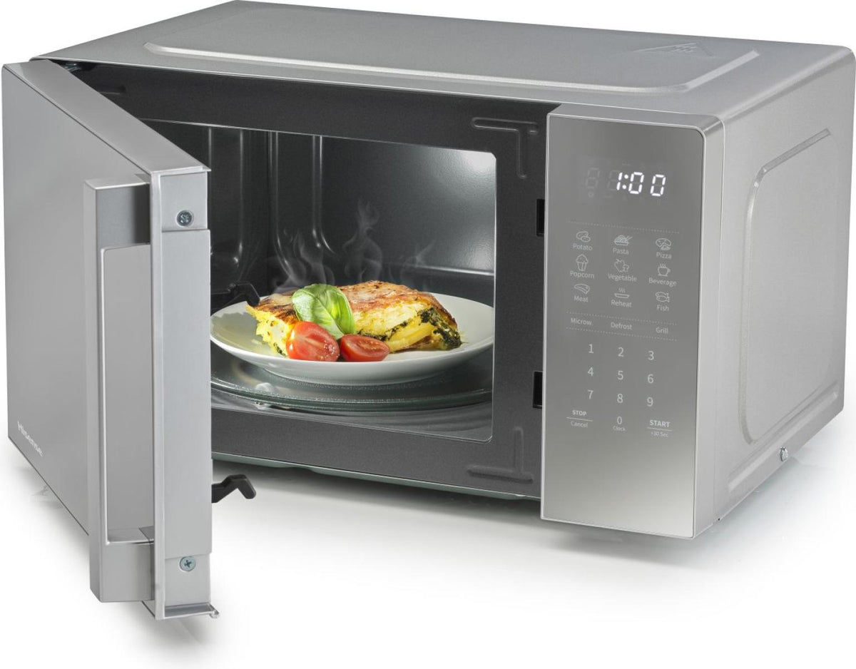 Hisense H20MOMSS4HGUK 20L 700W Microwave with Grill & Touch Control – Reflective Grey