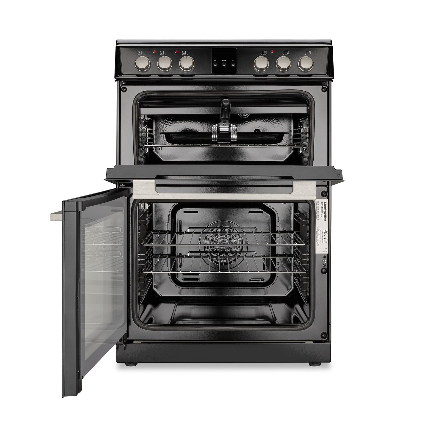 Montpellier MDOC60FK 60cm Double Ceramic Cooker in Black