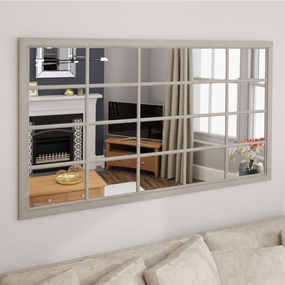 Essentials	Mirror Collection Leaner Window Mirror Distressed Grey