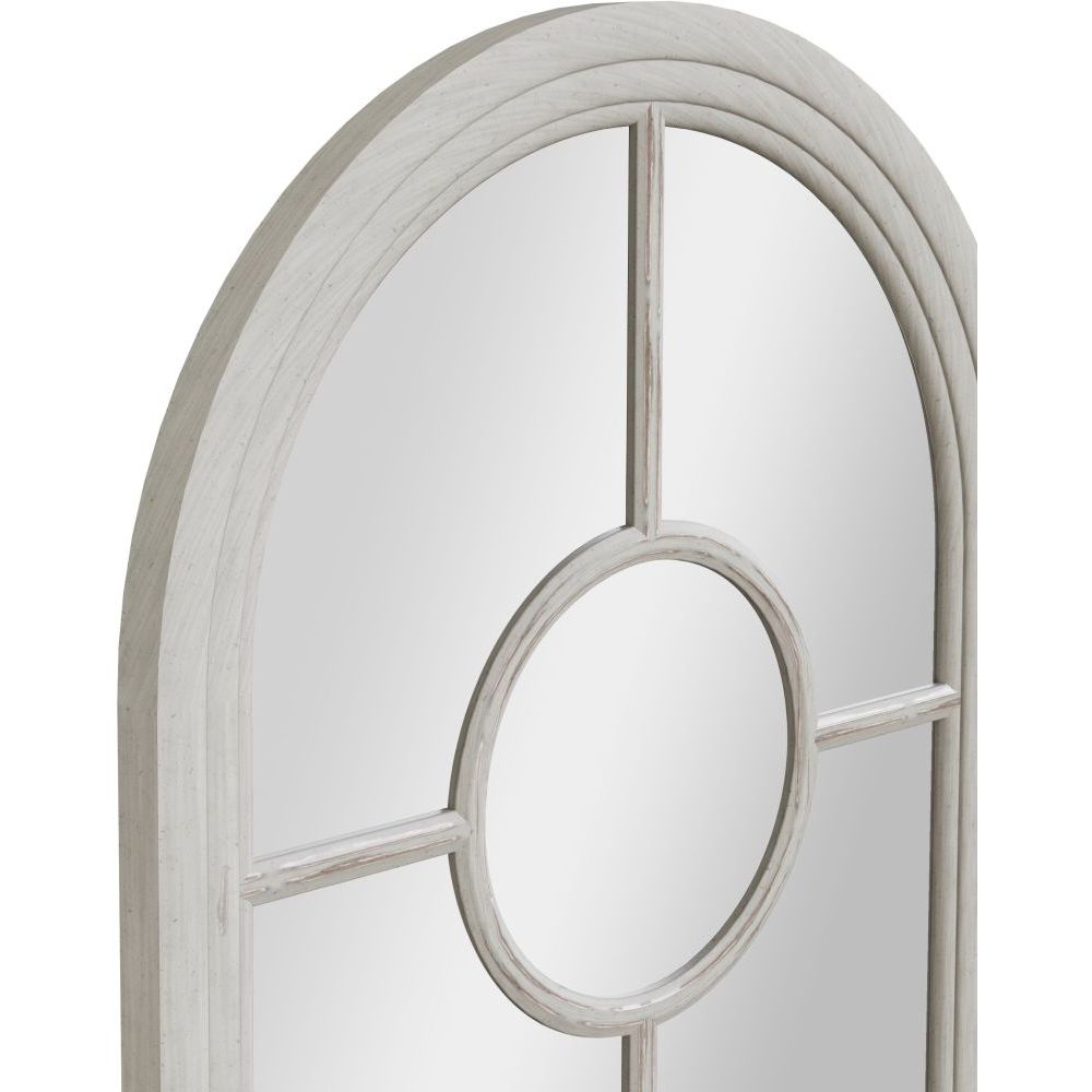 Essentials	Mirror Collection Narrow Arched Window Mirror Distressed White