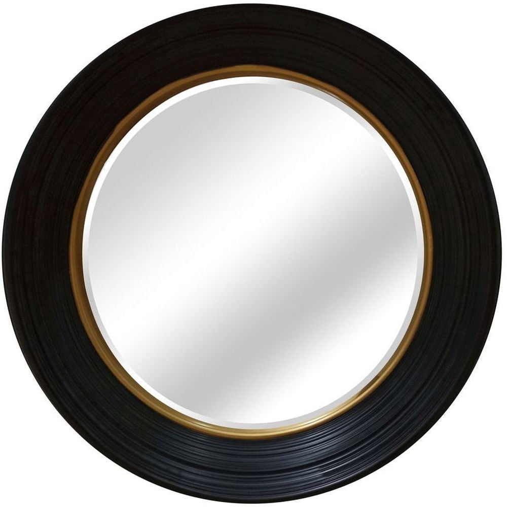 Essentials	Mirror Collection Round Convex Mirror Black/Gold