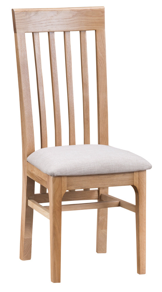 Decor Furniture SLAT BACK CHAIR FABRIC SEAT (PAIR)