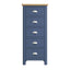 Essentials	RA Bedroom Blue 5 Drawer Narrow Chest