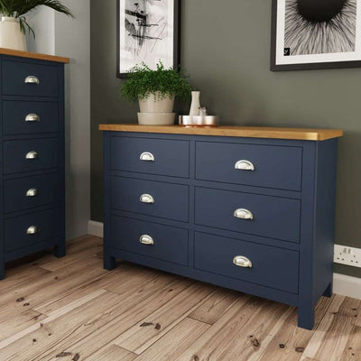 Essentials	RA Bedroom Blue 6 Drawer Chest
