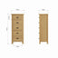 Essentials	RAO Bedroom	5 Drawer Narrow Chest Rustic Oak