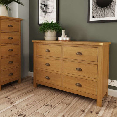 Essentials	RAO Bedroom	6 Drawer Chest Rustic Oak