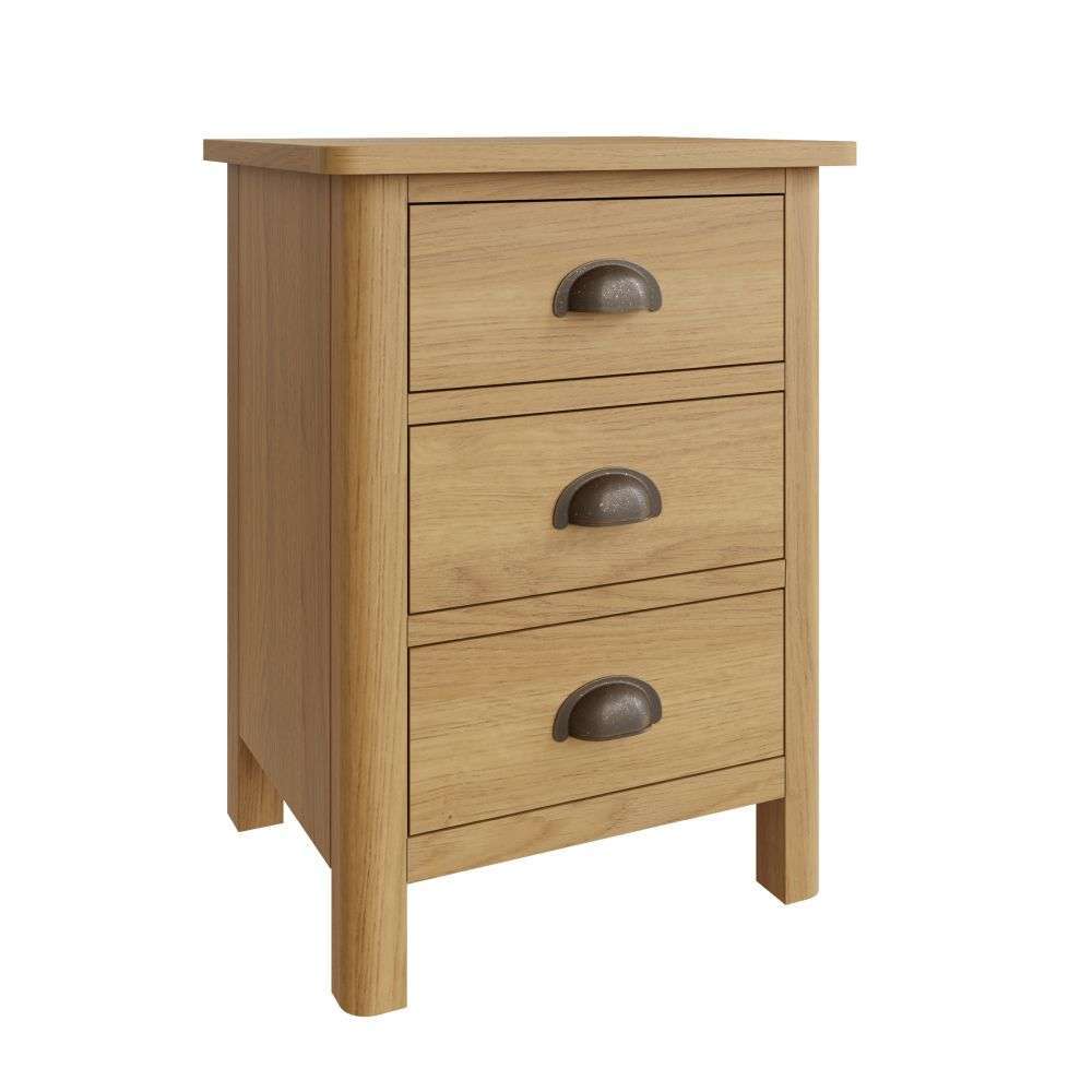 Essentials	RAO Bedroom	3 Drawer Bedside Cabinet Rustic Oak