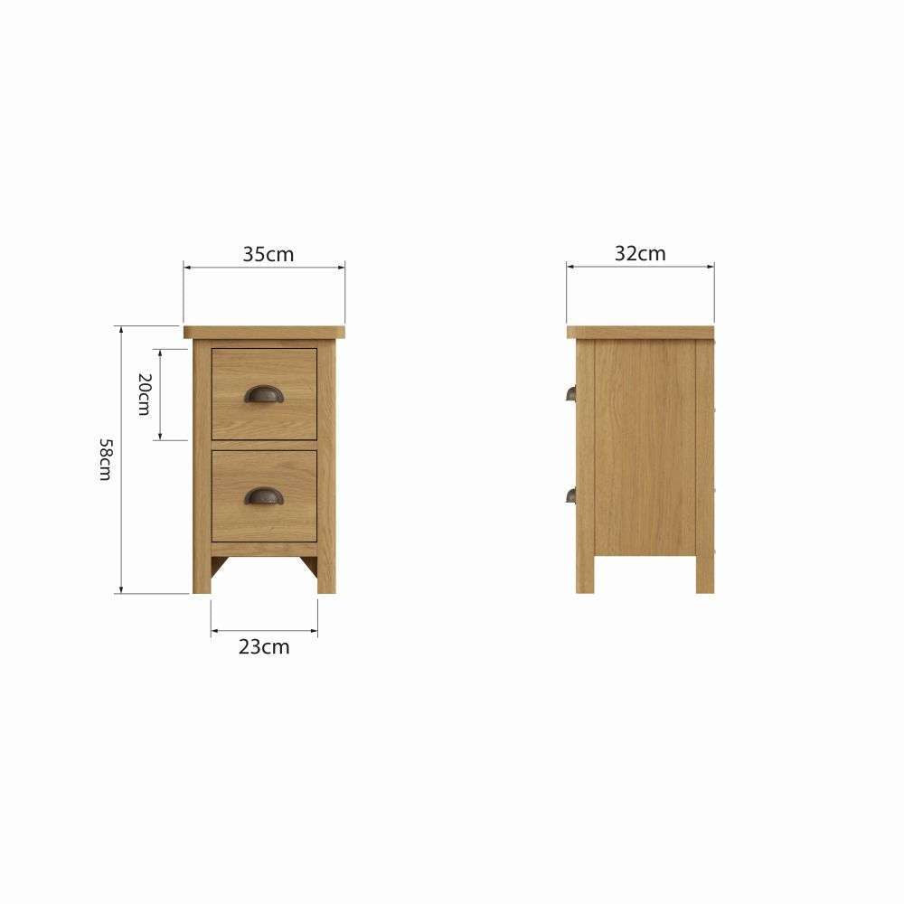 Essentials	RAO Bedroom	Small Bedside Cabinet Rustic Oak