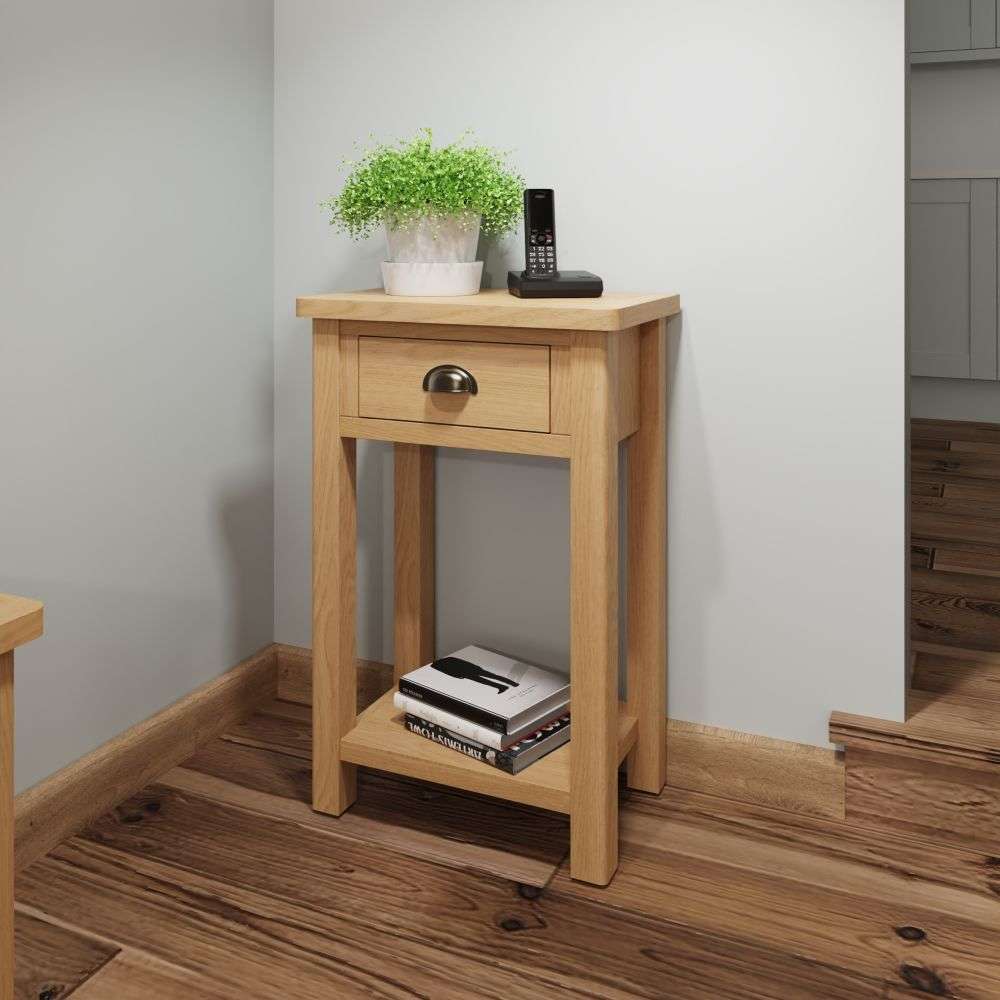 Essentials RAO Dining Telephone Table Rustic Oak
