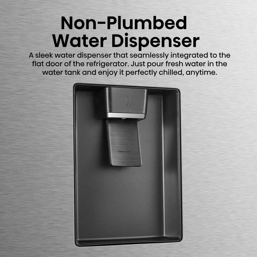 Hisense RF749N4SWSE American Fridge Freezer – Stainless Steel | Non-Plumbed Water Dispenser | Total No Frost | E Energy Rated | Premium Side-by-Side Design