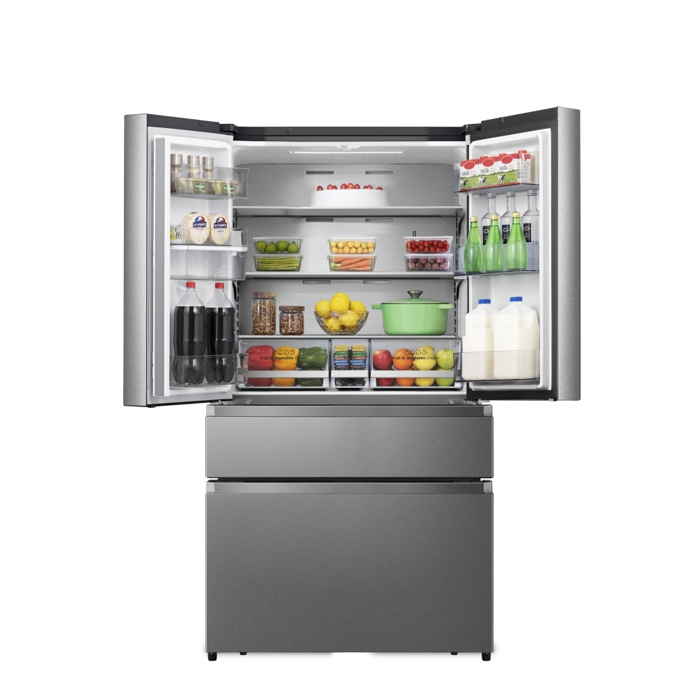 Hisense RF749N4SWSE American Fridge Freezer – Stainless Steel | Non-Plumbed Water Dispenser | Total No Frost | E Energy Rated | Premium Side-by-Side Design
