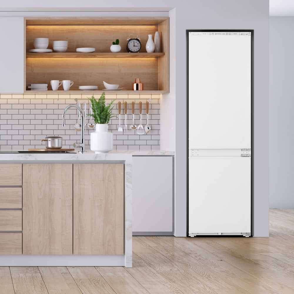 Hisense RIB312F4AWE 177cm High 70/30 Integrated Frost Free Fridge Freezer with Sliding Door Fixing Kit - White - E Rated