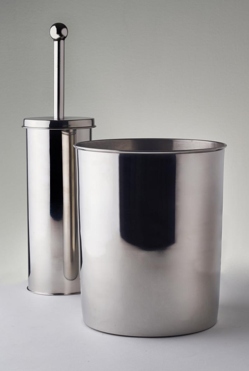 OurHouse Toilet Brush and Bin Set Chrome