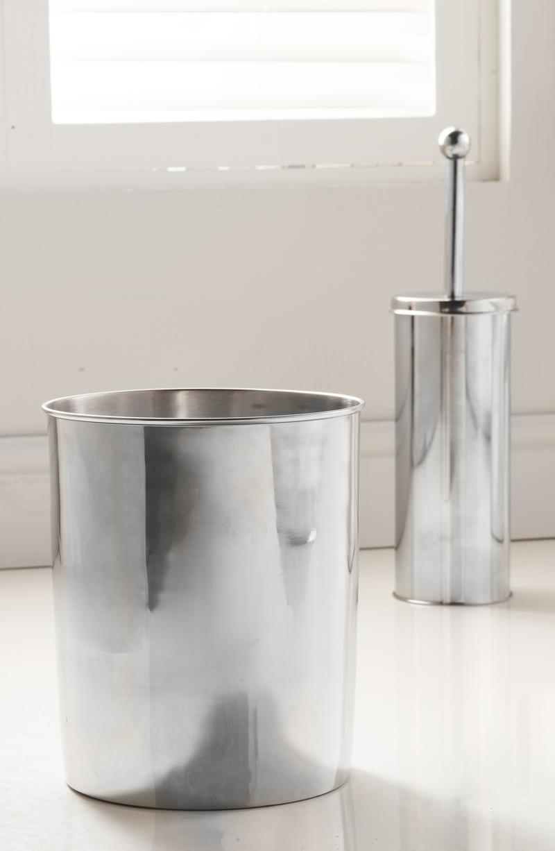 OurHouse Toilet Brush and Bin Set Chrome