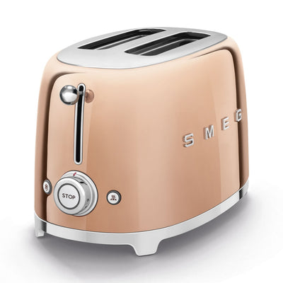 SMEG 50's Retro Style TSF01RGUK 2-Slice Toaster - Rose Gold