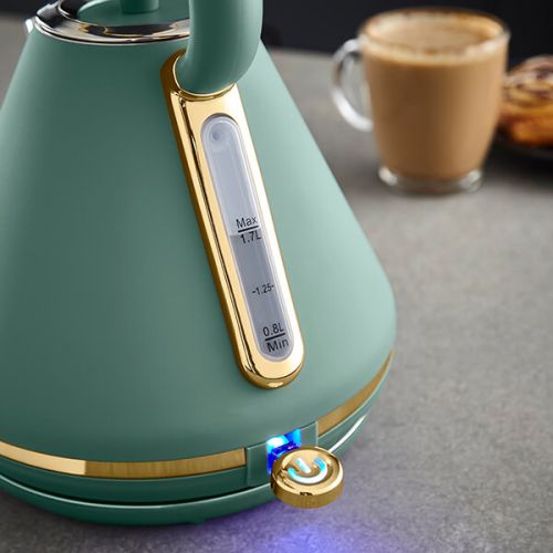 Tower Cavaletto 3Kw 1.7 Litre Pyramid Kettle - Jade & Champagne Gold - T10044JDE