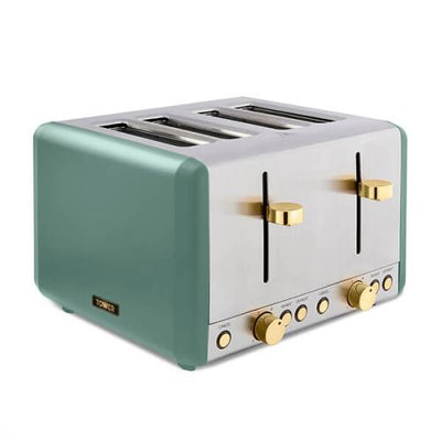 Tower Cavaletto 4-Slice Toaster - Jade and Gold