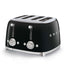 SMEG 50's Retro Style TSF03BLUK 4-Slice Toaster - Black