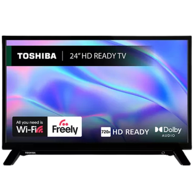 Toshiba 24WV2553DB 24” HD Ready Smart VIDAA HDR LED TV – Netflix, Prime Video, YouTube, Freely, Dolby Audio, Alexa & Google Assistant