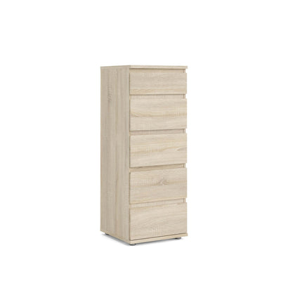 Nova 5 Drawer Narrow Chest - Oak