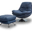 Axis Swivel Chair & Footstool Denim