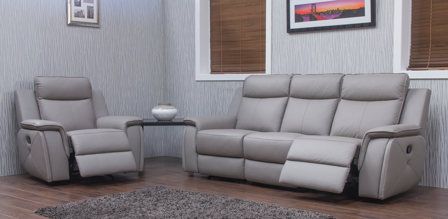 Infiniti Half Leather Modular Sofa - Taupe Grey