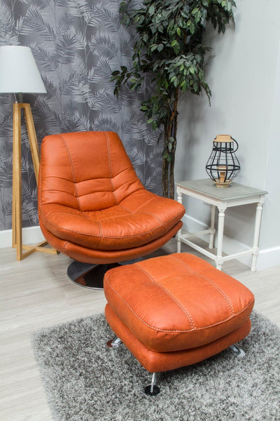 Axis Swivel Chair & Footstool Pumpkin