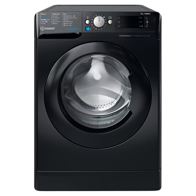 Indesit 9kg 1400rpm Freestanding Washing Machine – Push&Go, Black (BWE91496XKVUK)