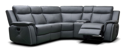 Infiniti - Half Leather Modular Sofa - Dark Grey