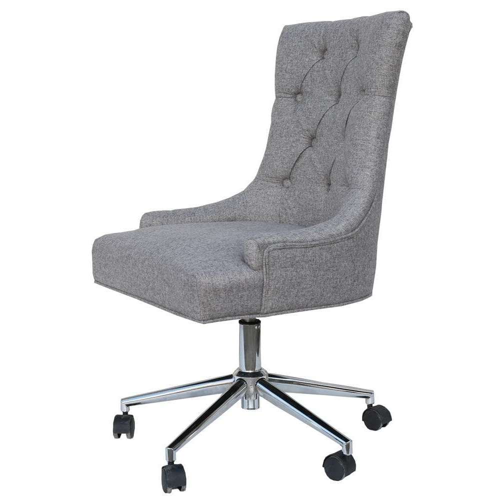 Essentials	Chair Collection - Winged Button Back Office Chair with chrome legs