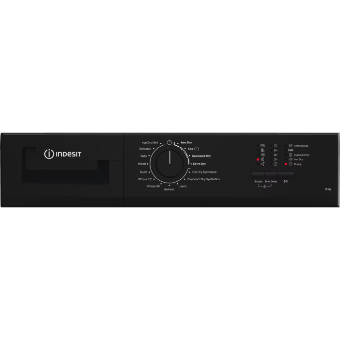 Indesit CYDC82BBGL UK 8Kg Condenser Tumble Dryer - Black - B Rated