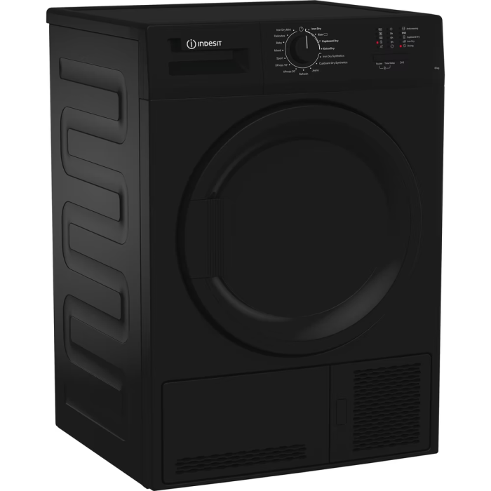 Indesit CYDC82BBGL UK 8Kg Condenser Tumble Dryer - Black - B Rated