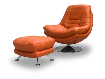 Axis Swivel Chair & Footstool Pumpkin