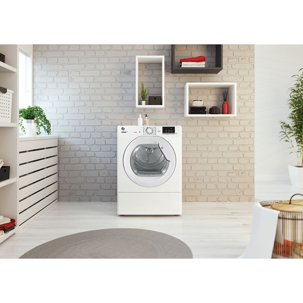 Hoover H-DRY 300 LITE 10Kg Vented Tumble Dryer – White – Energy Efficient, C Rated – Model HLEV10DG-80