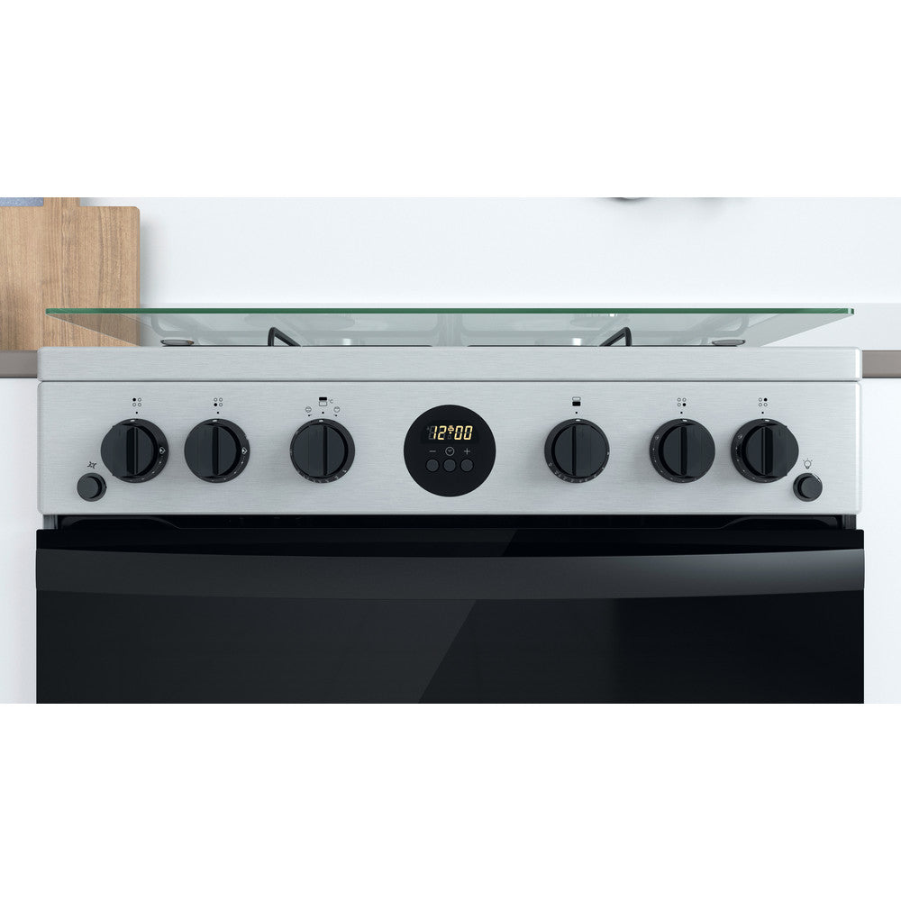 INDESIT  60 cm Gas Cooker - Inox- ID67G0MCX/UK